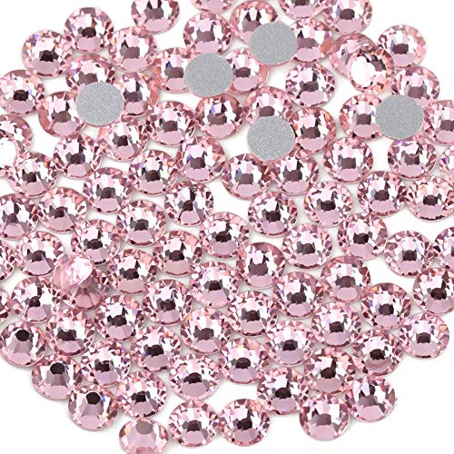 Beadsland Flat Back Crystal Rhinestones,Light Pink, SS20, 1440pcs