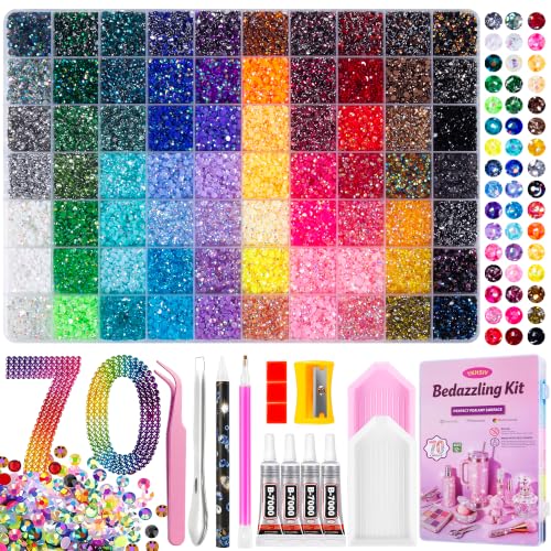 Bedazzling Kit 56000Pcs 70 Colors 3mm Resin Jelly Rhinestones - Diamond Art