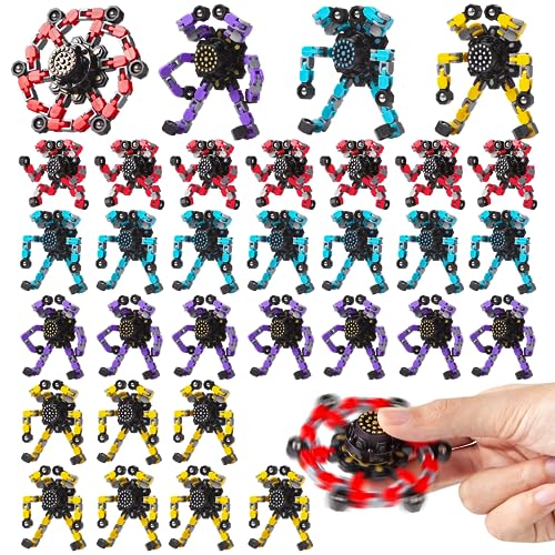 Gokeey 32 Pcs Party Favors for Kids 8-12, Treasure Box Toys for Classroom Prizes, Transformable Fidget Spinners Bulk, Goodie 