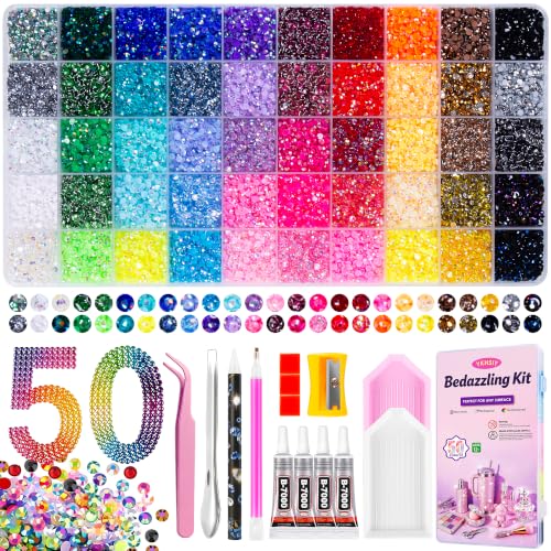 Bedazzling Kit 44000Pcs 50 Colors 3mm Resin Jelly Rhinestones - Diamond Art