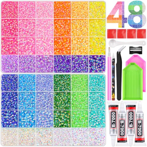 TINKRSTUFF Bedazzling Kit - Pink+Yellow+Purple+Blue+Green Rhinestones
