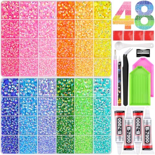 TINKRSTUFF Bedazzling Kit - Pink+Yellow+Blue+Green Rhinestones