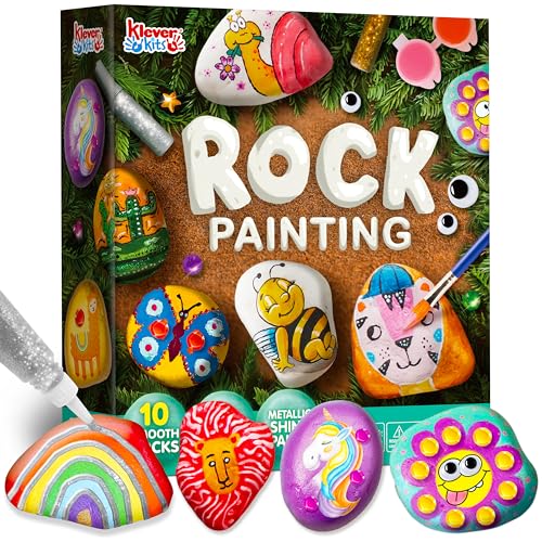 JOYIN Rock Painting Kit for Kids, Arts and Crafts for Girls & Boys Ages 6-12, DIY Supplies for Painting Rocks, Easter Craft K