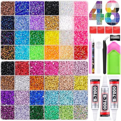 TINKRSTUFF 30000Pcs 3mm Resin Jelly Rhinestones Bedazzling Kit
