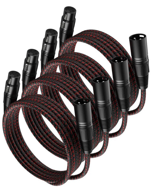 VANDESAIL XLR Cables 6ft 4 Pack,XLR Microphone Cable,OFC Balanced Shielded